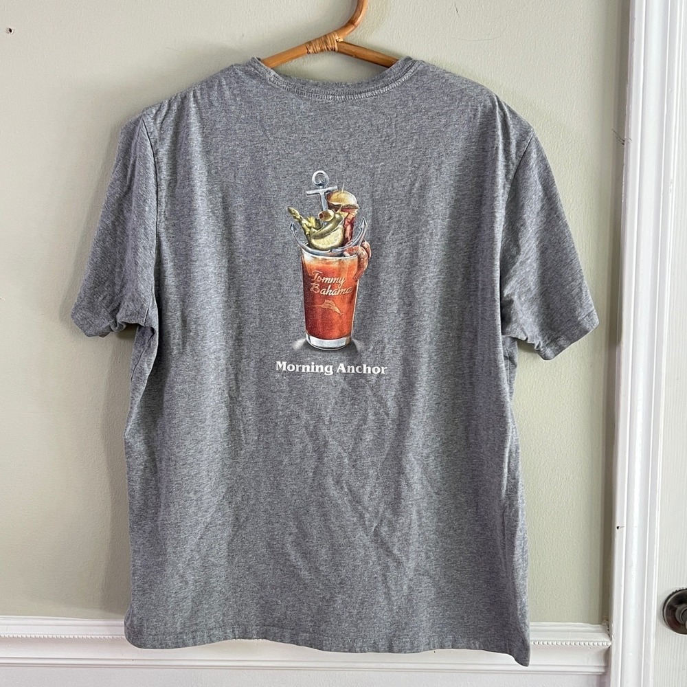Tommy Bahama Bloody Mary Tee Sz L Mens Morning Anchor Gray Coastal Beach - Picture 5 of 8